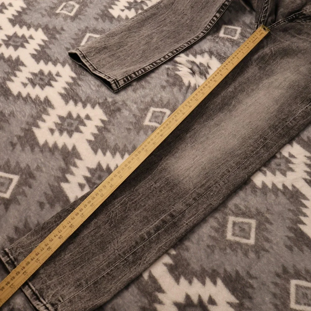 True Religion Geno Slim Straight Jeans Gray Acid Wash Denim 31x32